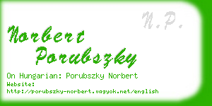 norbert porubszky business card